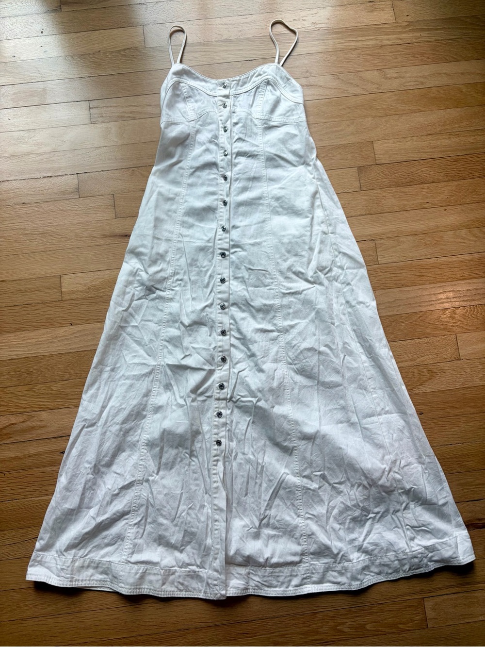 Free People Just Jill Ivory Button Front Maxi Dress Size S - Picture 5 of 8